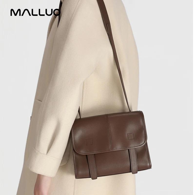 Sac à bandoulière en cuir véritable pour femmes, couleur unie, sac à bandoulière multi-poches, sac m