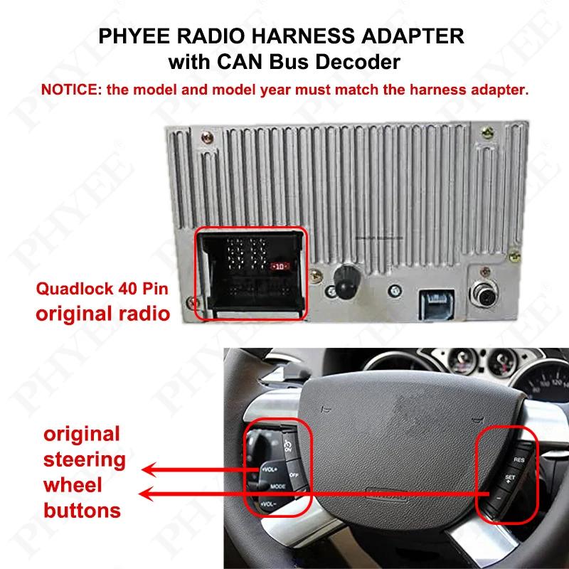Faisceau de câbles Quadlock, décodeur de Bus CAN, rétention SWC, adaptateur P&P 16 broches pour Radi
