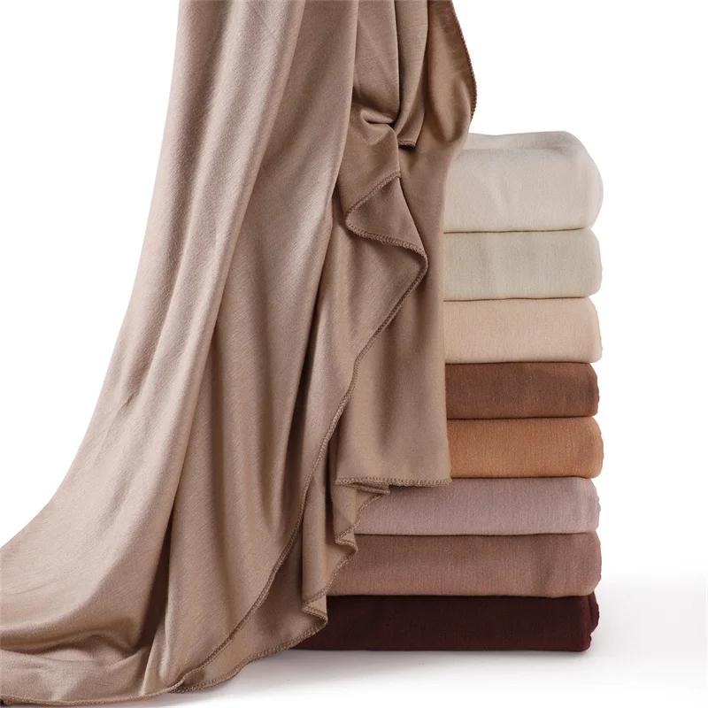 80*180 cm Modal rayonne coton musulman Jersey Hijab femmes couleur unie écharpe Ramadan Long châle p