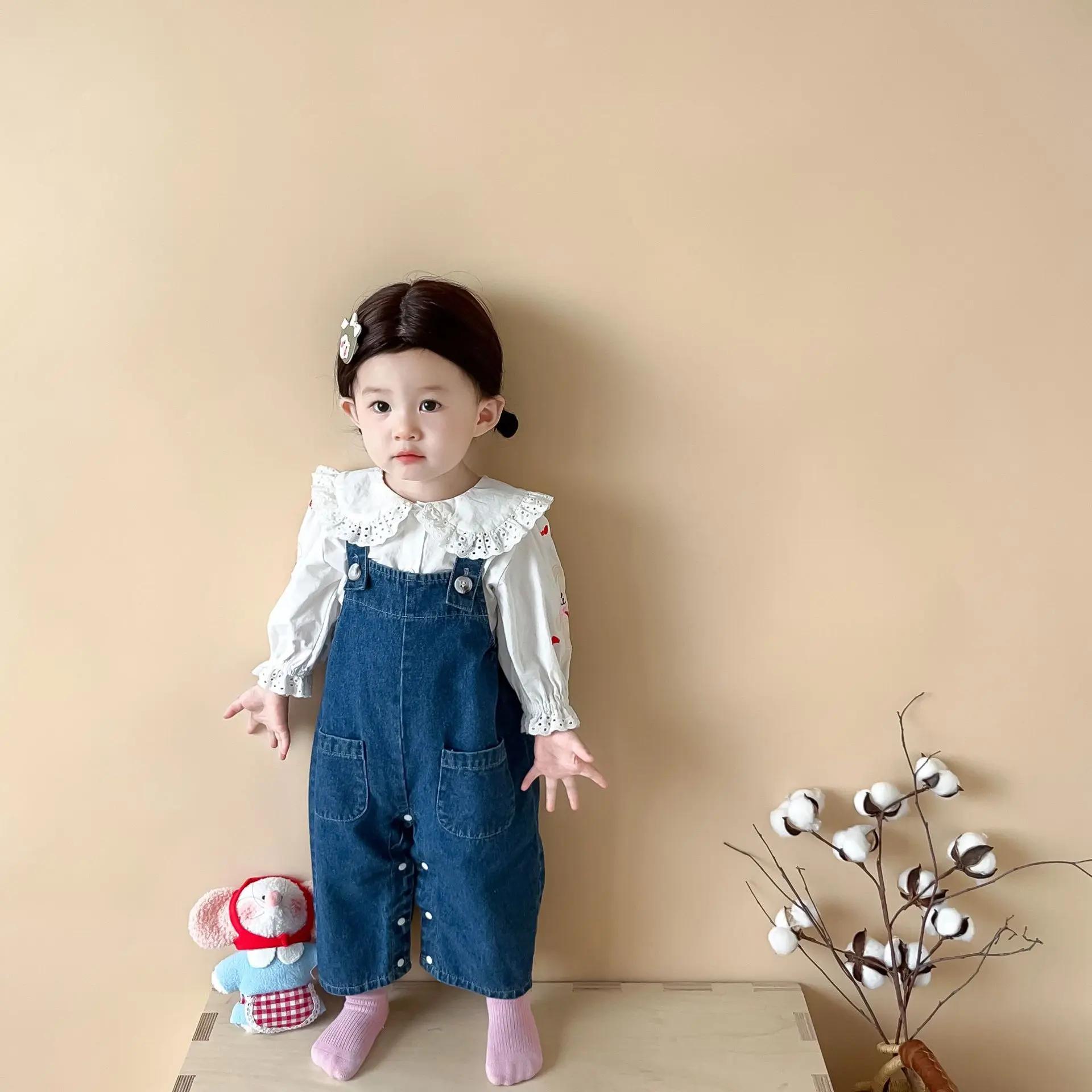 Combinaison en Denim sans manches pour bébé fille, salopette mignonne avec oreilles de lapin, barbot