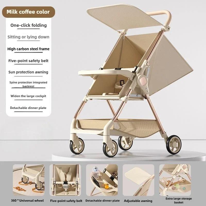 Poussette bébé ultra-légère pliable avec dossier réglable, poussette parapluie de poche de voyage, p