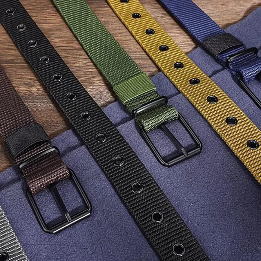 Ceinture en nylon avec broche pour hommes et femmes, ceinture en toile poreuse, ceinture chimbelt av