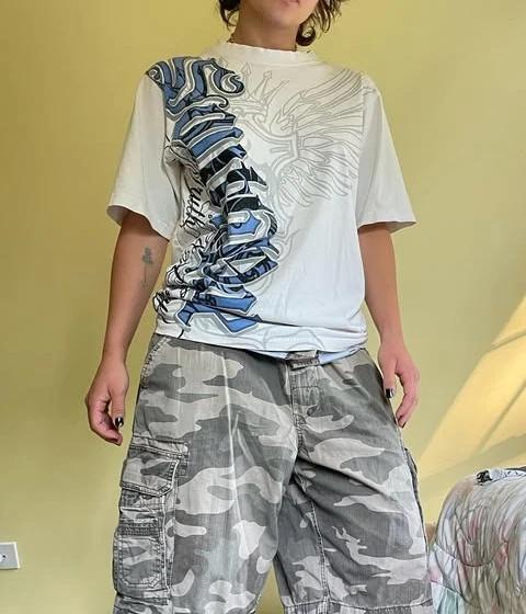Hip Hop T-Shirt Streetwear femmes Vintage graphique Style américain mode Baggy pur hauts loisirs Cou