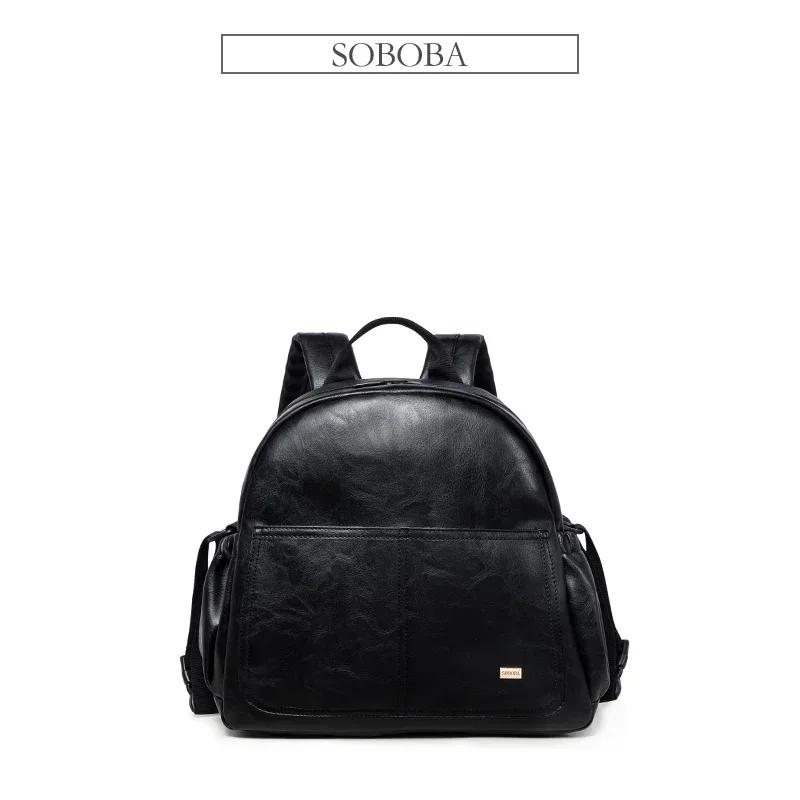 Soboba-Sac à couches solide de grande capacité avec sangles de sac à dos pour mères à la mode, sac à