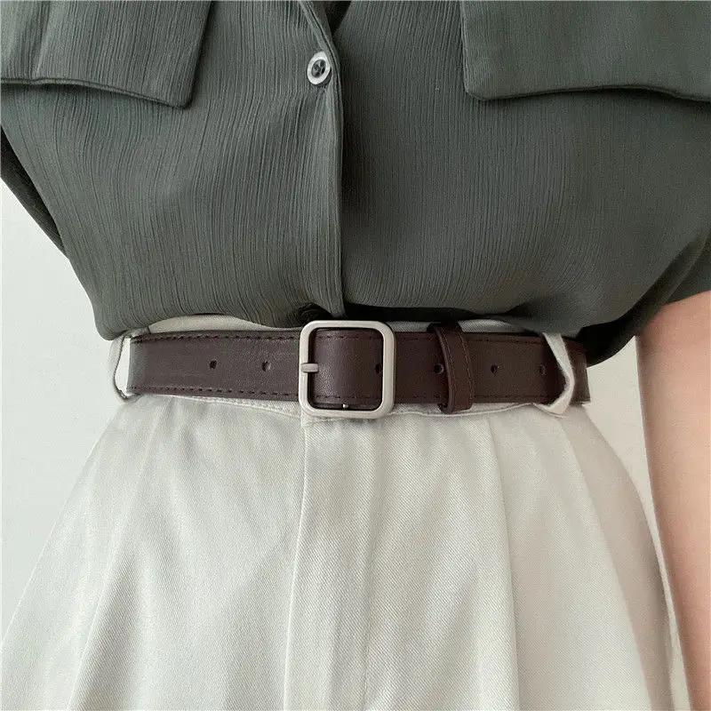 2013 nouvelle mode coréenne sauvage ceinture Chic étudiants décontracté rétro simple boucle carrée c