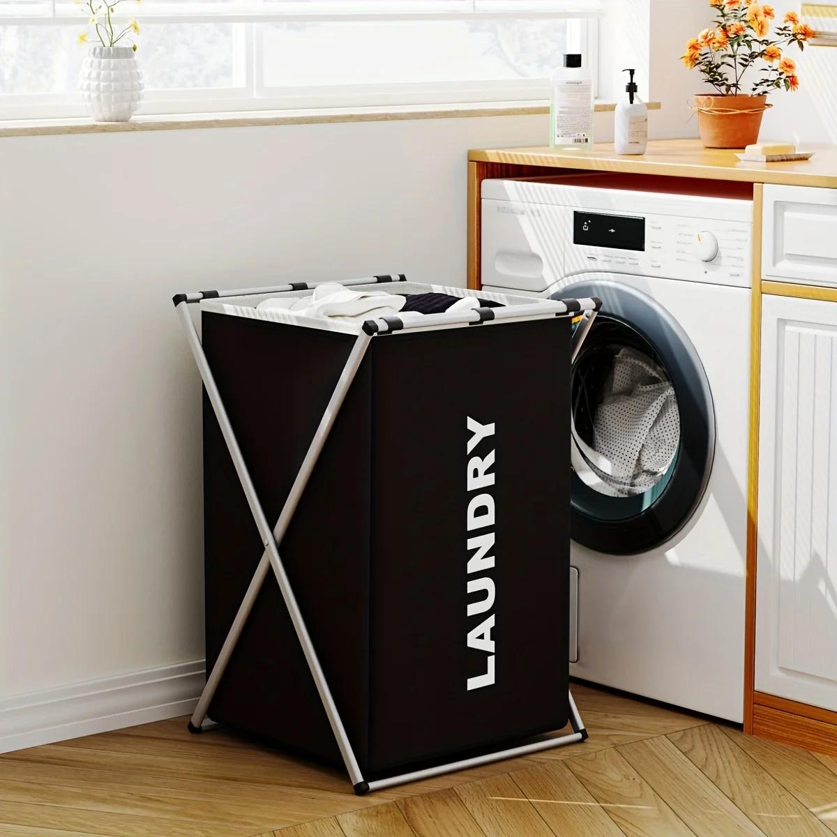 Grand panier à linge 3 Sections, panier à linge divisé, poubelle de lavage pliable, sac de rangement