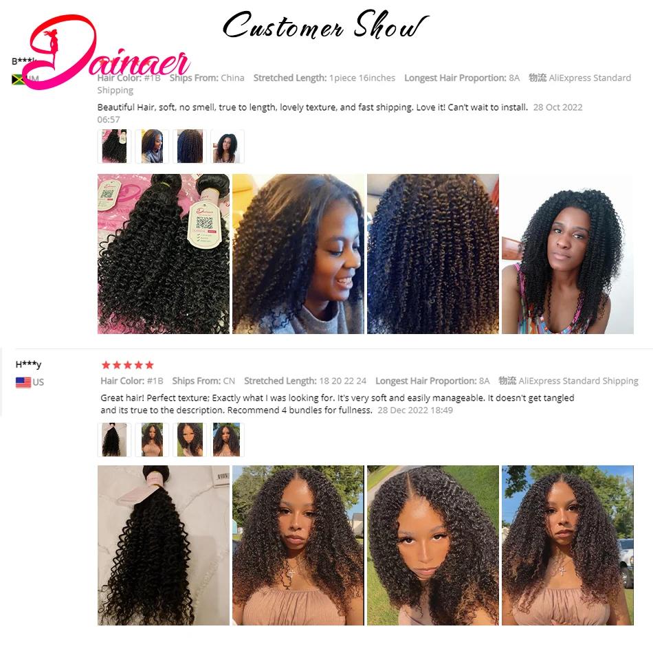 Bundles de cheveux humains indiens afro crépus bouclés, extension de cheveux vierges, document natur