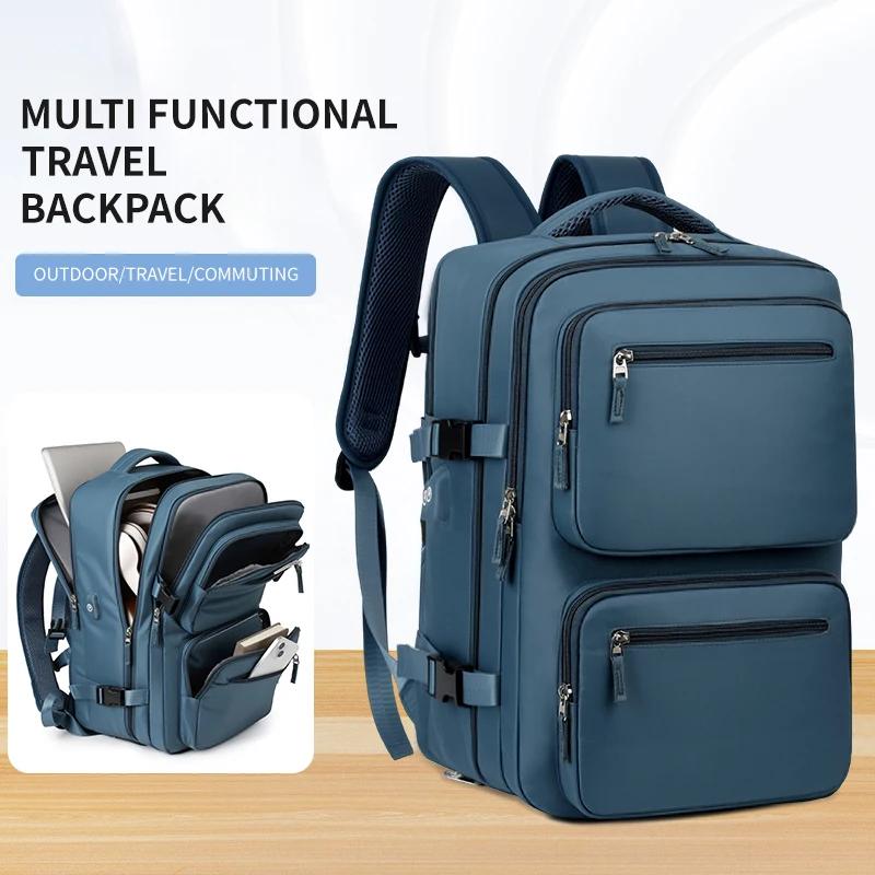 Grand sac à dos de voyage pour femmes et hommes, sac de cabine multifonctionnel pour avion, étanche,