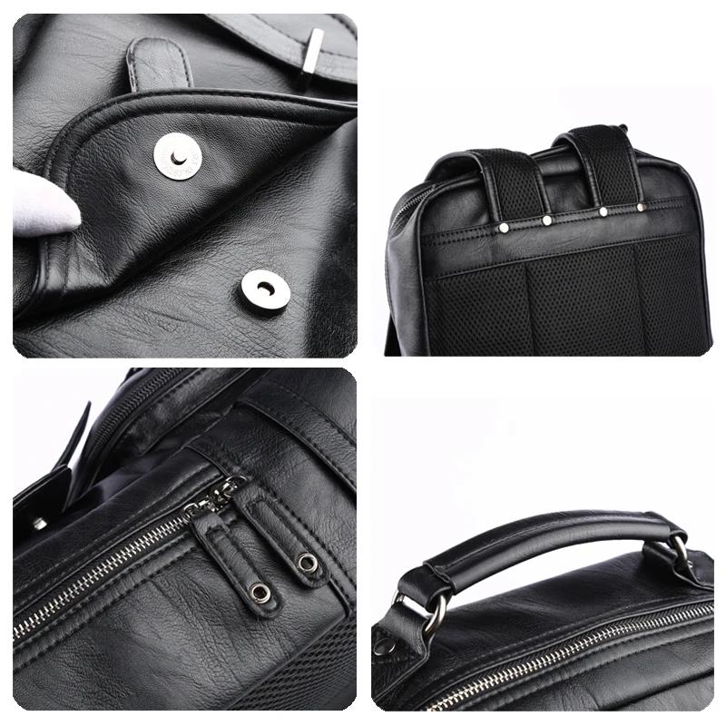 MOYYI-Sac à dos en cuir pour ordinateur portable pour homme, sac à dos de voyage étanche, sac d'affa