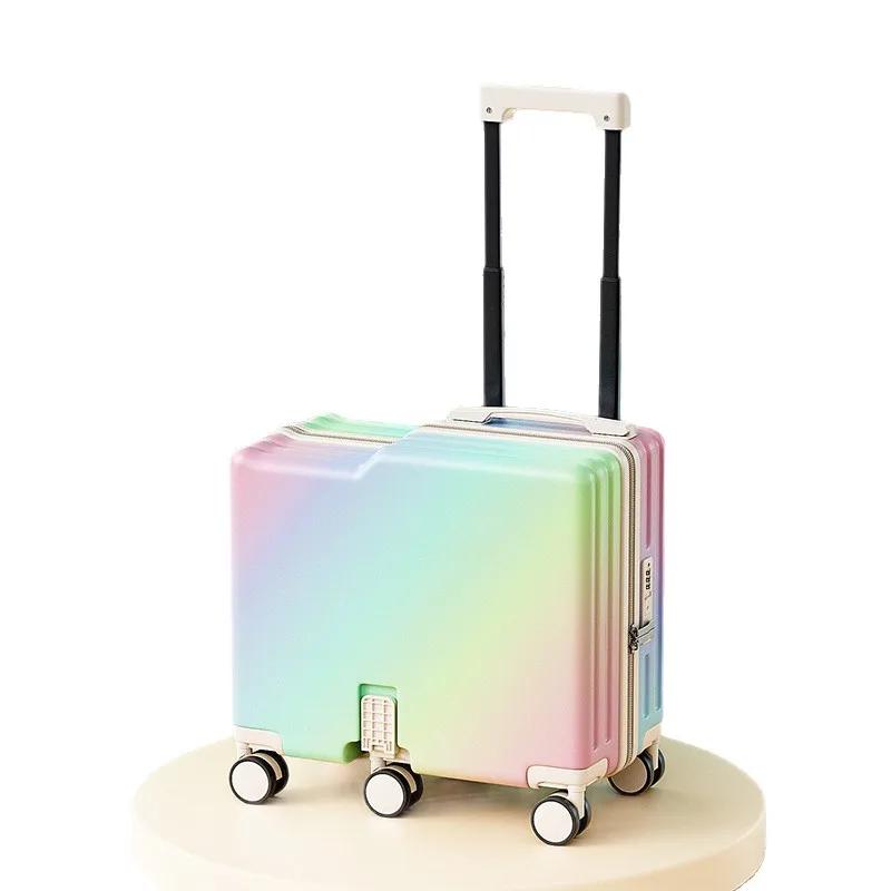 Valises de voyage compactes 18/20 pouces pour enfants, valise à roulettes multifonctionnelle en ABS+