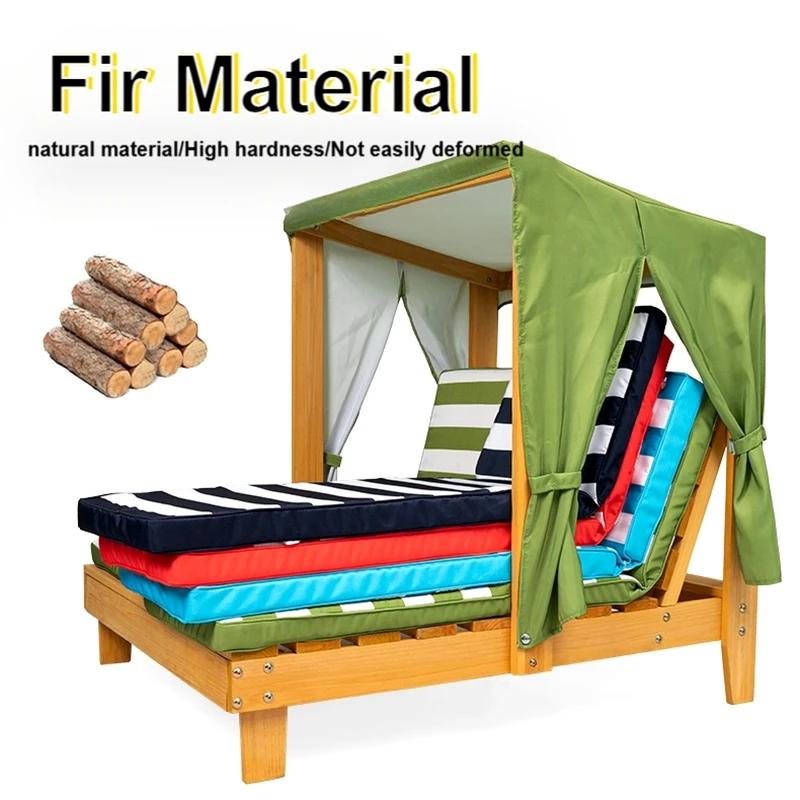 Chaise longue de plage pour enfants-canapé pliable d'extérieur avec dossier, siège Double pour le sa