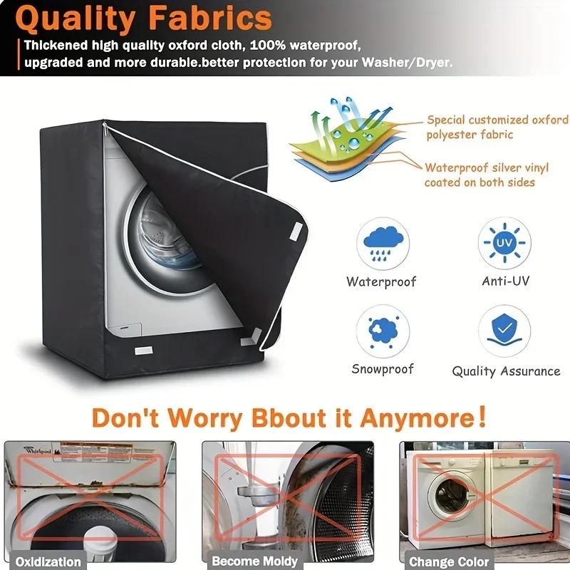 Housse de lave-linge, housse de lave-linge et sèche-linge imperméable Oxford robuste 420D, chargemen