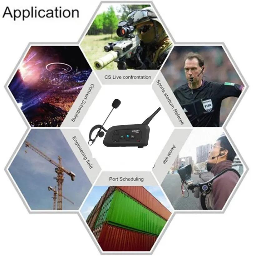 XiNOWy V4C Arbitre Casque Bluetooth Interphone Full Duplex 1200M Football Football Earhook Écouteur 