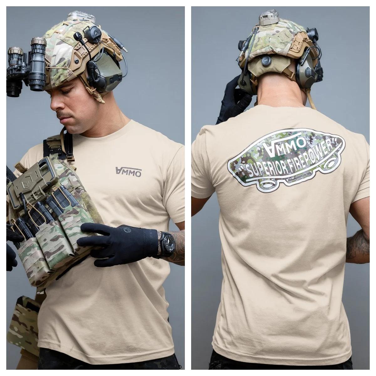 Nouveau T-shirt 2026 Ammo Superior Firepower - Convient pour les vêtements de sport en pur coton