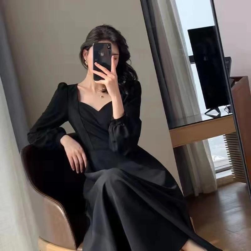 Manches longues bouffantes solide robe élégante femmes vêtements invité de mariage nouvel an femmes 