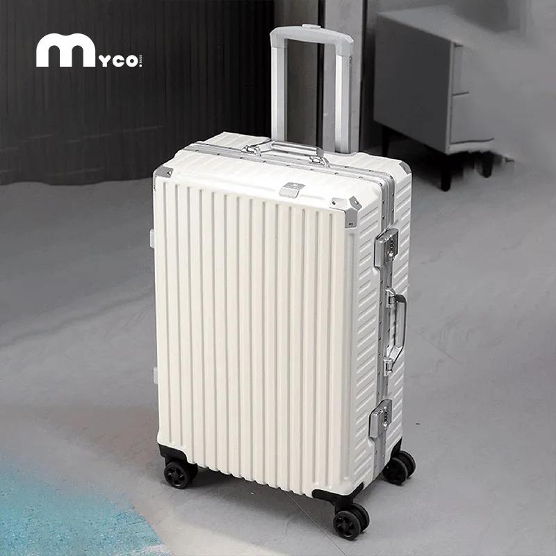 Valise à roulettes 20 24 26 28 pouces avec cadre en aluminium, valise de voyage USB à roulettes, ser