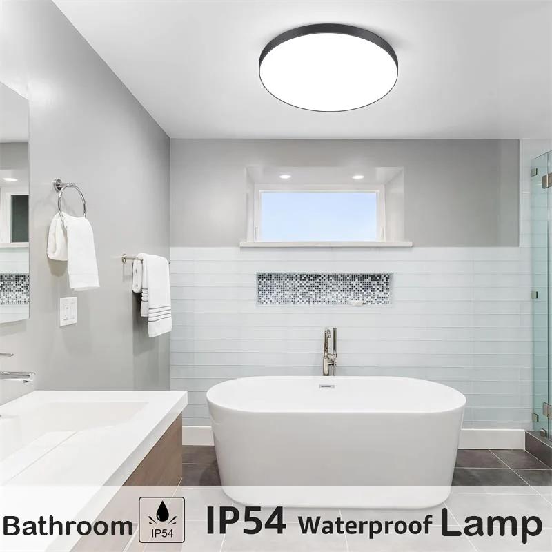 Plafonnier Led rond étanche pour salle de bain, cuisine, 30W 40W, pour salon, balcon, toilettes, 110