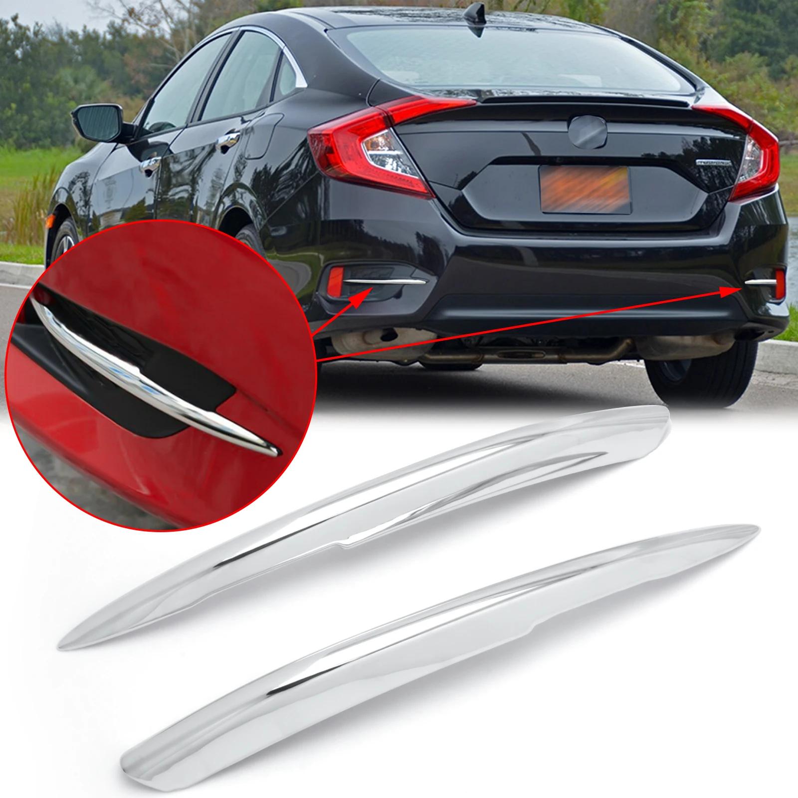 Bande réfléchissante de pare-choc arrière pour Honda Civic Sedan 2016 – 2021, 2 pièces, chromée, arg