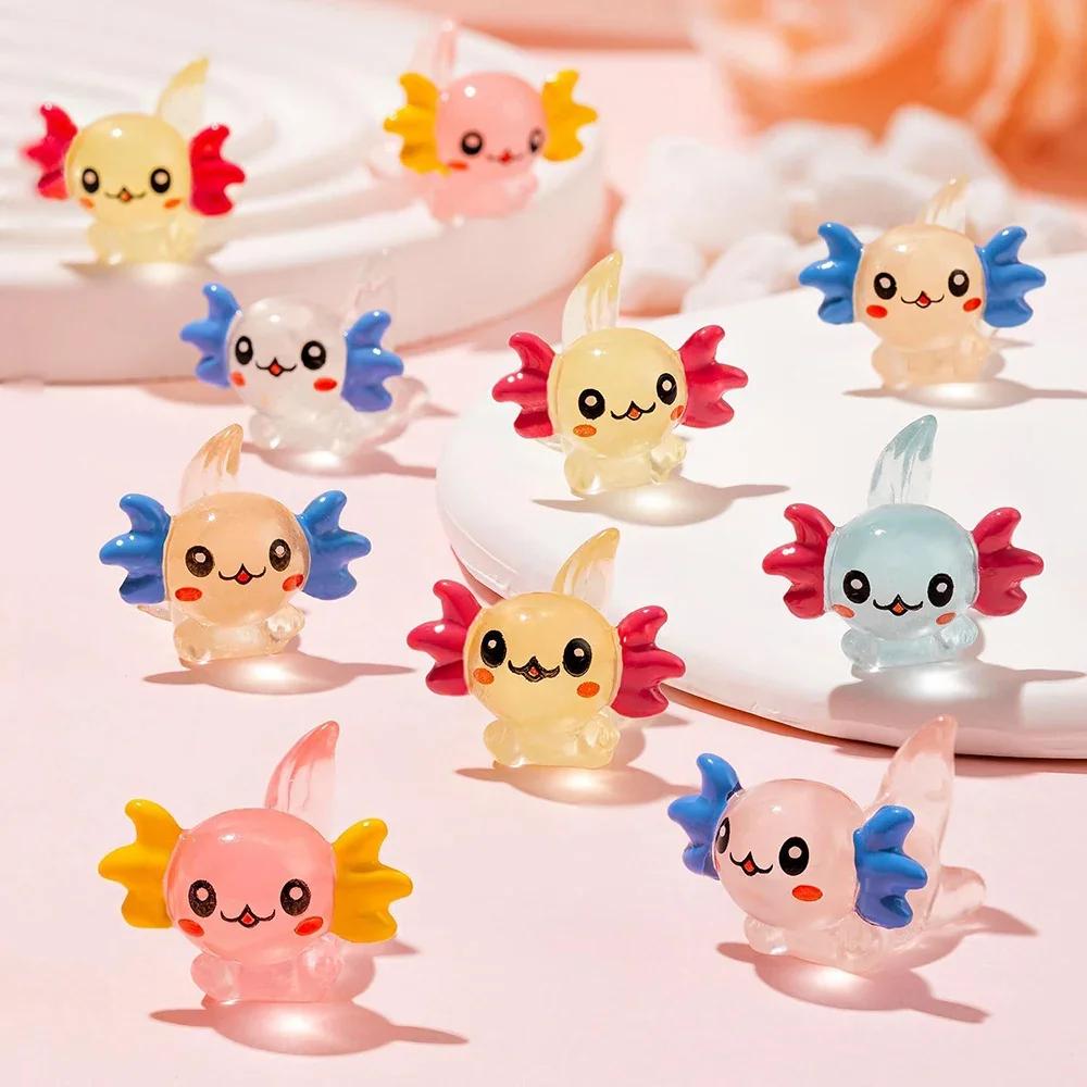 96 pièces lumineux Mini résine Axolotl Miniature Axolotl Figurine minuscule Axolotl ornement pour ja