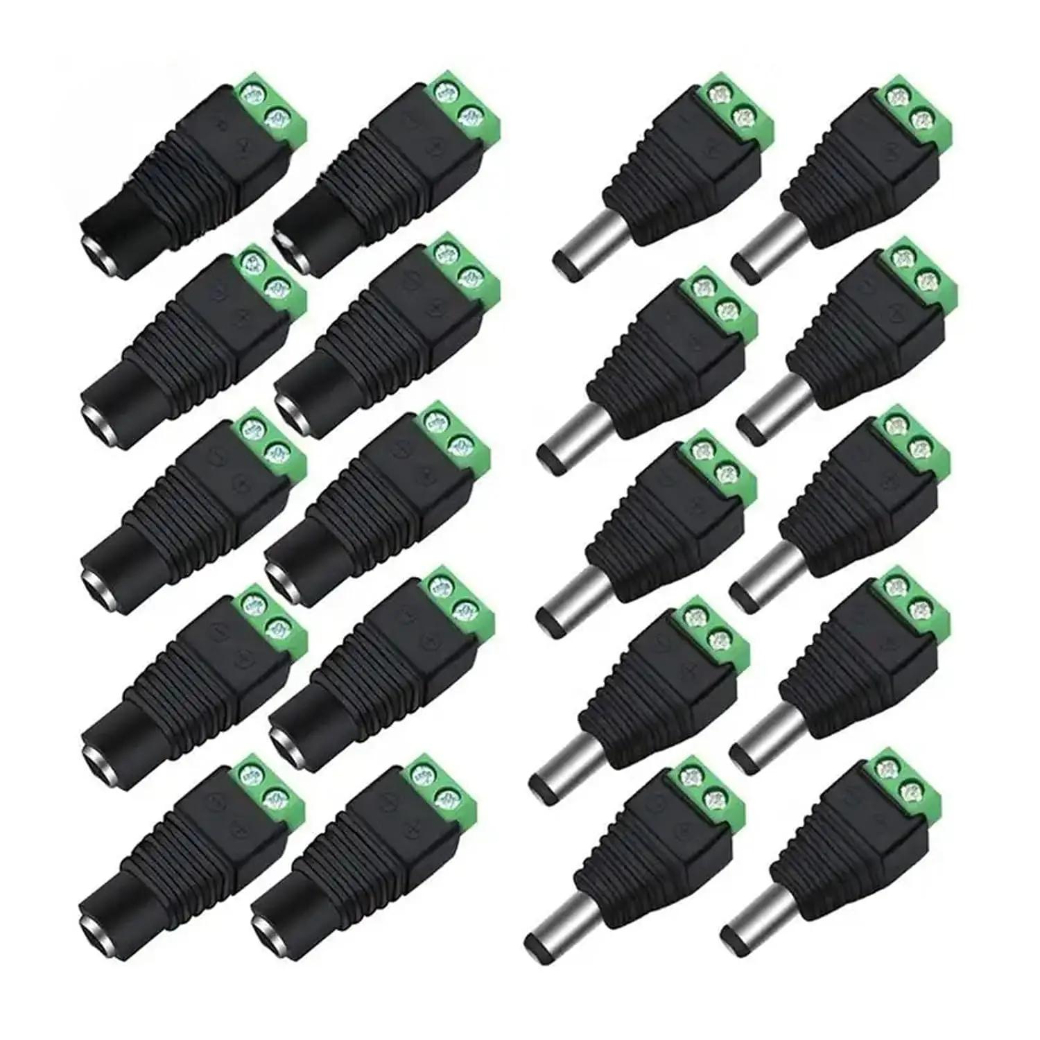 10/20/30 paires de connecteurs d'alimentation 12V DC, 5.5mm x 2.1mm, (10 x mâle + 10 x femelle), ada