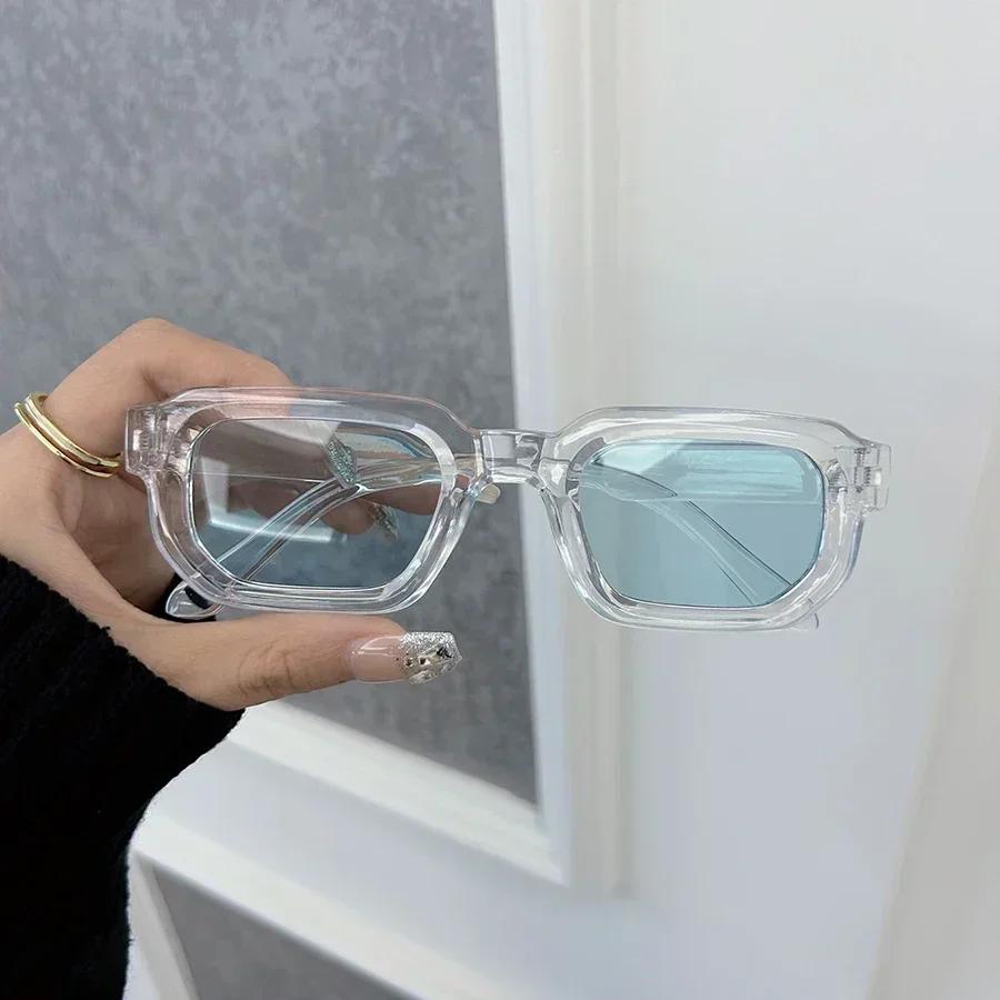 Luxueux Rectangle lunettes de soleil femmes hommes marque de mode concepteur décontracté lunettes de