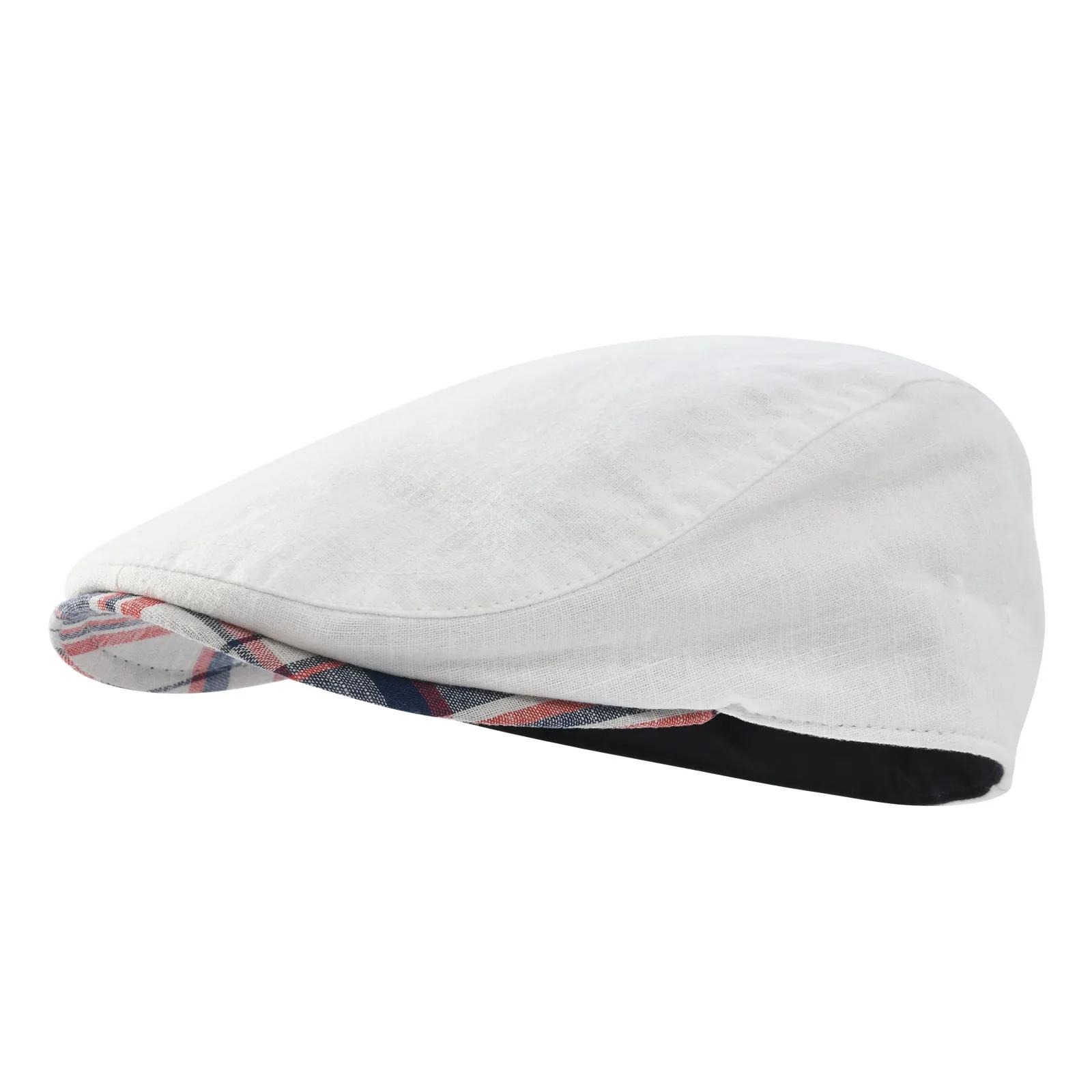 Casquette plate en lin 100 % pour homme JGNGOUL, style Gatsby, pour l'été, conduite, décontractée, f