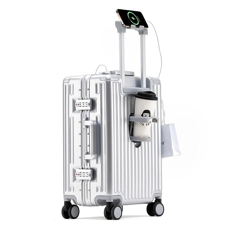 1 pièce ensemble 20 pouces ordinateur fonctionnel cadre en aluminium boîtier de chariot valise d'emb
