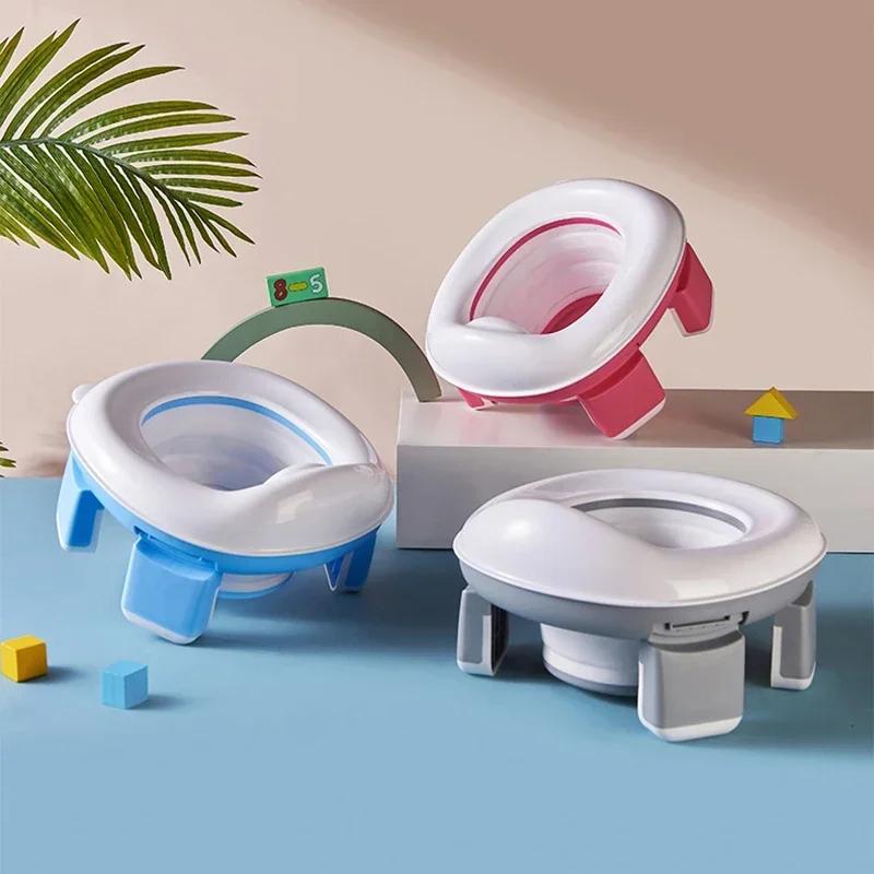 Pot de voyage portable 3-en-1 pliable bébé - Siège toilette silicone sécurité apprentissage propreté extérieur
