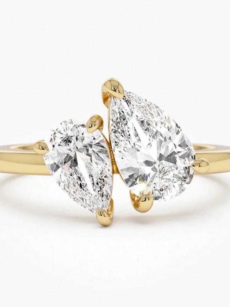 Bague en argent Sterling 925 pour femmes, classique, simple, en Zircon, goutte d'eau, fiançailles, m
