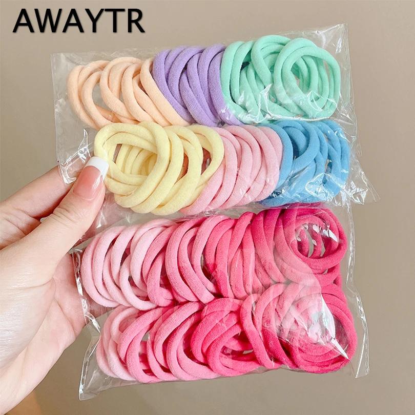 50 pièces coloré Ealstic cheveux corde queue de cheval tenir Scrunchie élastique pour les femmes de 