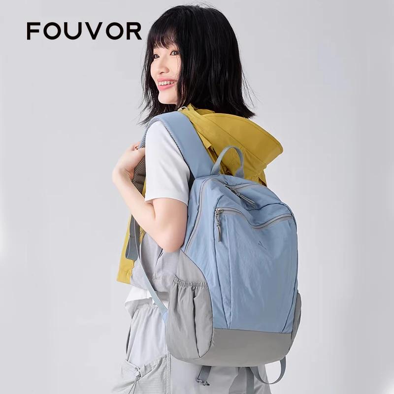 Sac à dos léger pour femme Fouvor, grande capacité, color-block, mode, voyage en plein air, sport, s