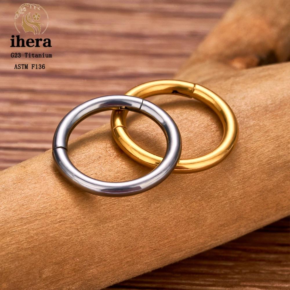 Lot de 10/50 anneaux de nez en titane G23 pour femme, bijoux de piercing, boucles d'oreilles rondes,