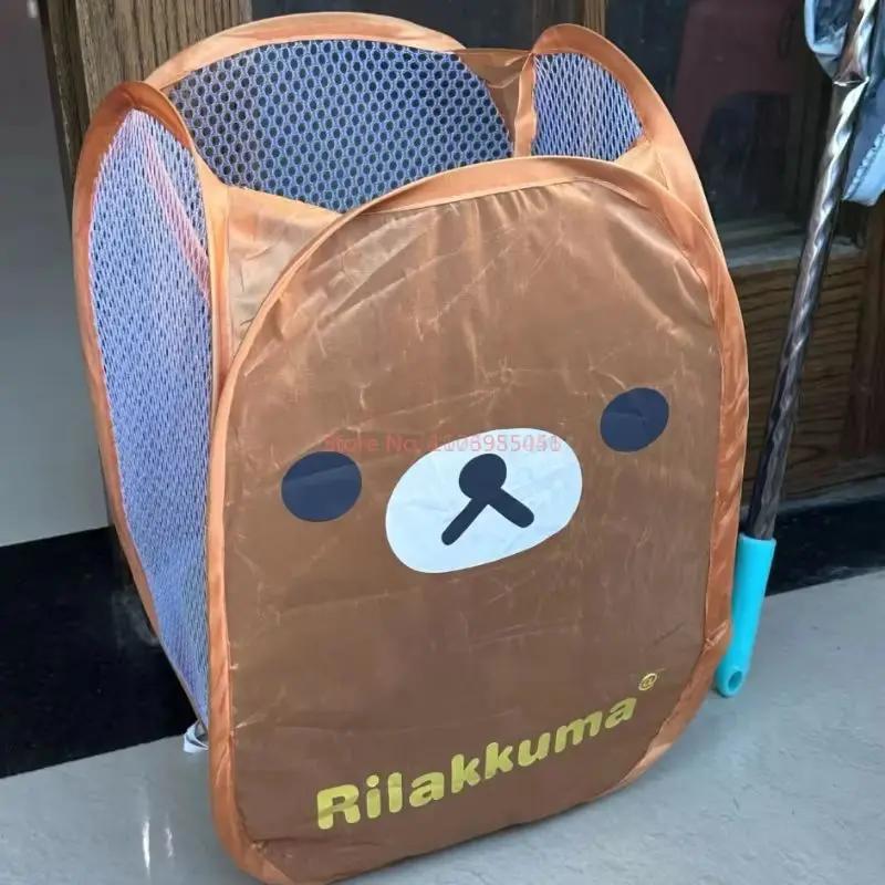 Japonais Rilakkuma maille pliant grande capacité panier à linge dessin animé portable cadre de range