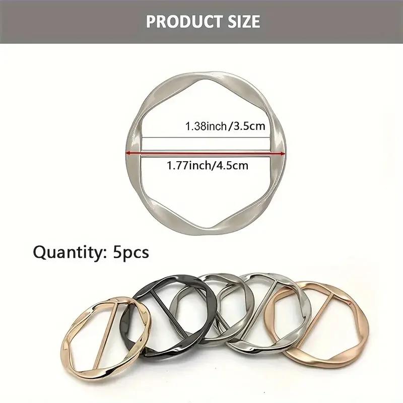 5 pièces/ensemble chemise polyvalente anneau boucle de ceinture ceinture et écharpe ajusteur ceintur