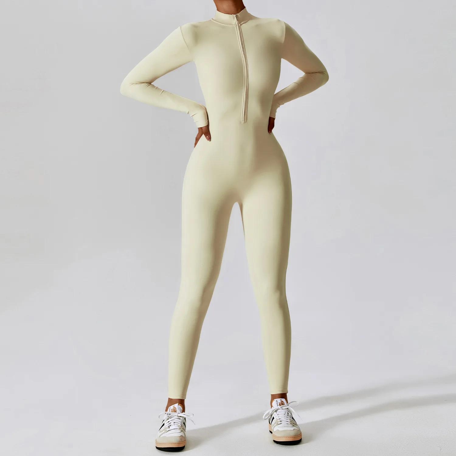 Combinaison de Yoga à manches longues pour femmes, vêtements de sport, combinaisons de gymnastique à