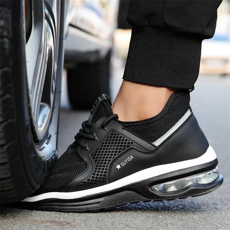 Plus Sise 35-50 chaussures de travail de sécurité pour hommes baskets à coussin d'air indestructible