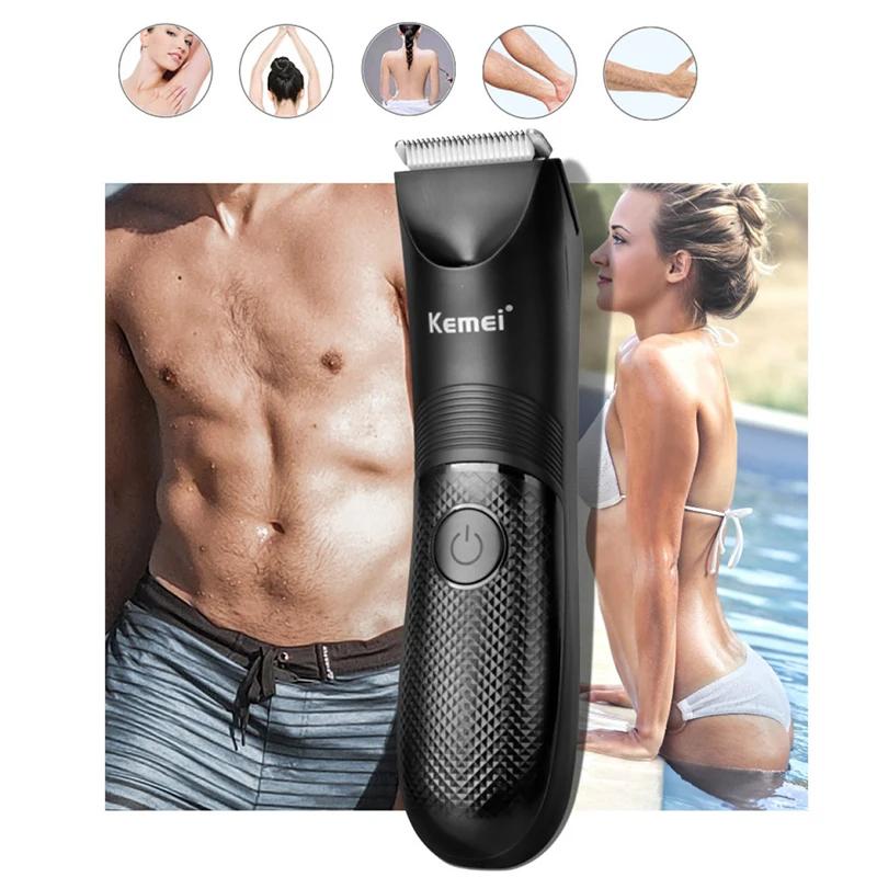 Kemei KM-1838 zone d'aine tondeuse à cheveux tondeuse à gazon lame en céramique imperméable humide s