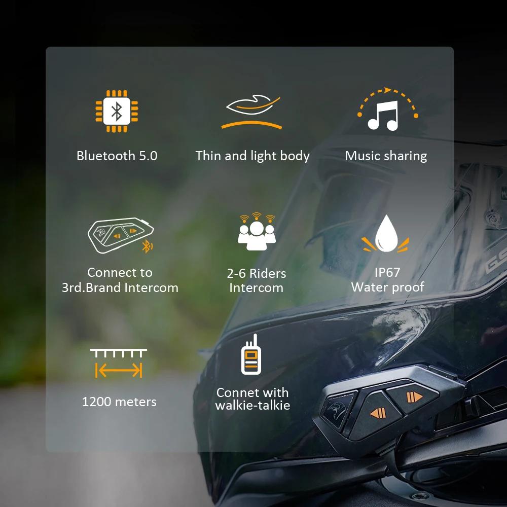FreedConn moto interphone Bluetooth casque casque étanche musique partager BT 5.0 FM Radio commutate