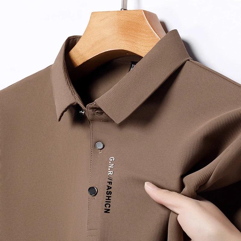 Polo à manches courtes pour hommes, couleur unie, respirant, confortable, élastique, nouvel arrivage