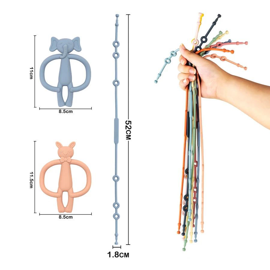 Clips de sucette en Silicone souple pour bébé, chaîne de dentition, jouet pour bébé, porte-mamelon r