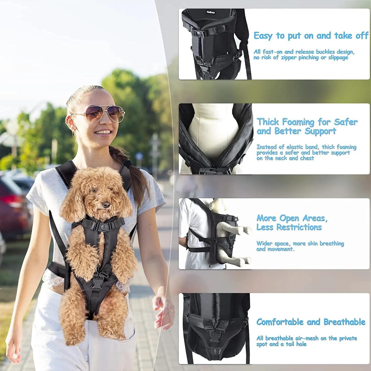 Sac à dos de transport pour animaux de compagnie, pour chats et chiens, sac de voyage avant pour ani