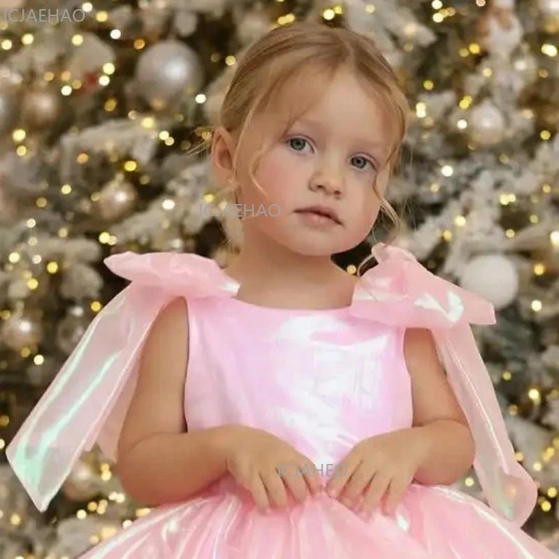 Nouvelle Robe de Princesse Rose pour Filles, Tenue de Cérémonie Florale pour Anniversaire, Vêtements