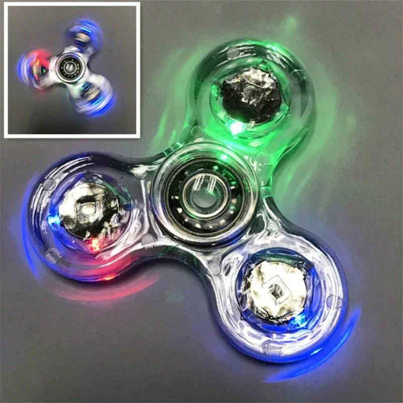 Fidget Spinner Lumineux LED pour le Soulagement du Stress, Jouets Anti-Stress, Fidget Spinner à Main