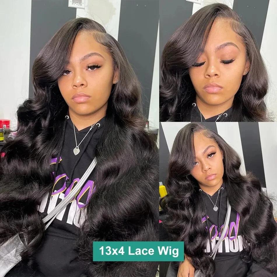 Perruque Lace Front Wig Body Wave Brésilienne Naturelle, Cheveux Humains Transparent, 13x4, HD, Pre-