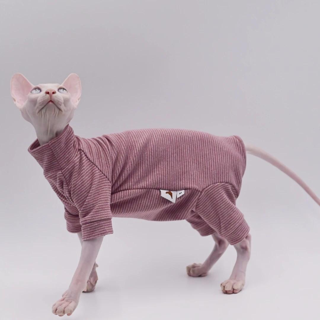 Vêtements pour chats sans poils, sweat à capuche chaud et doux à quatre pattes pour chats Sphynx pou