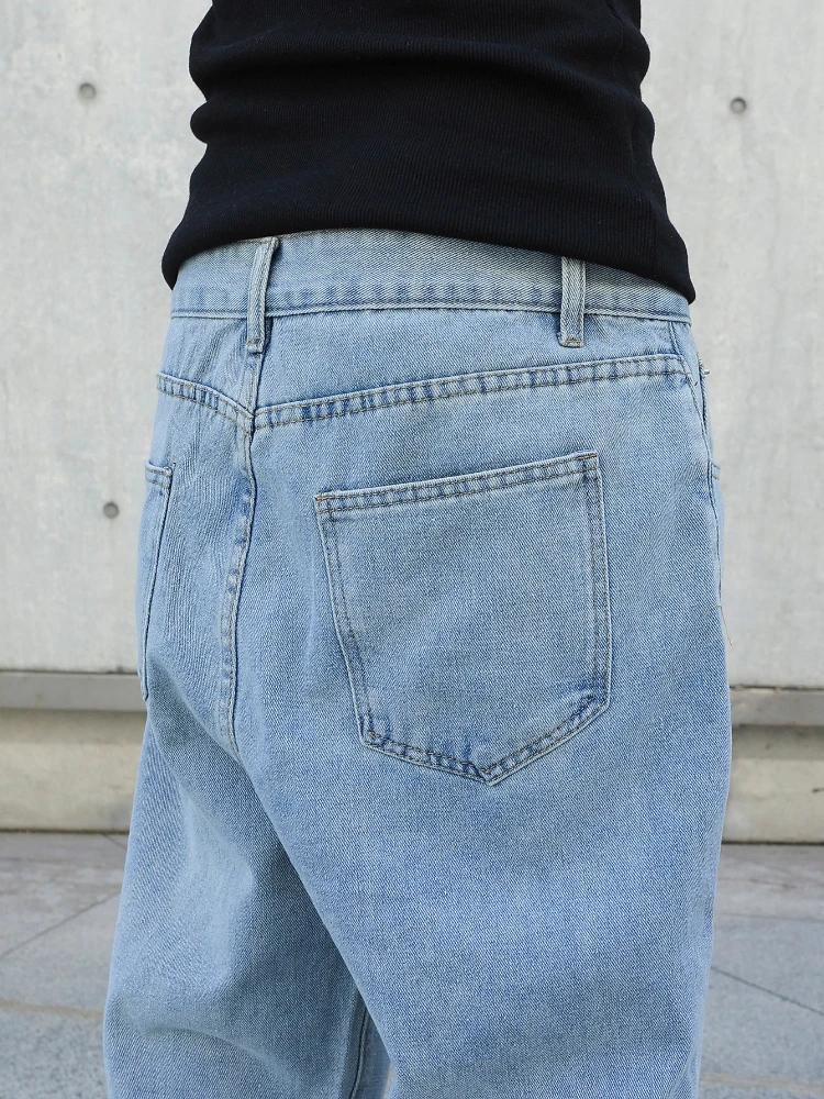 Jean Baggy à Jambes Larges pour Homme, Pantalon Surdimensionné, Droit, en Denim, Décontracté, Couleu