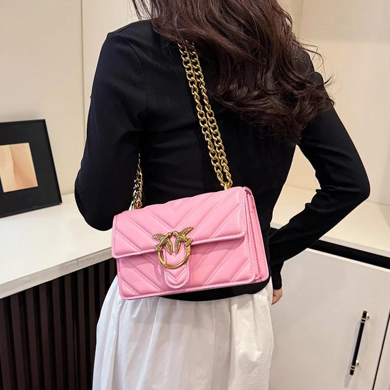 Sac à bandoulière tendance pour femme avec chaîne, bandoulière réglable, sac à bandoulière unique, s