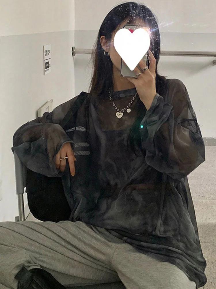 T-shirt à Manches sulfpour Femme, Vêtement Confortable et Chic, Minimaliste, Harajuku, Printemps