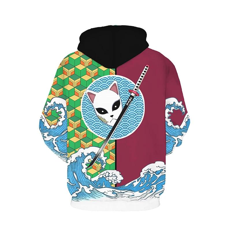Sweat-shirt à capuche pour hommes, dessin animé Demon Slayer Kimetsu No Yaiba 3D Demon Slayer Agatsu