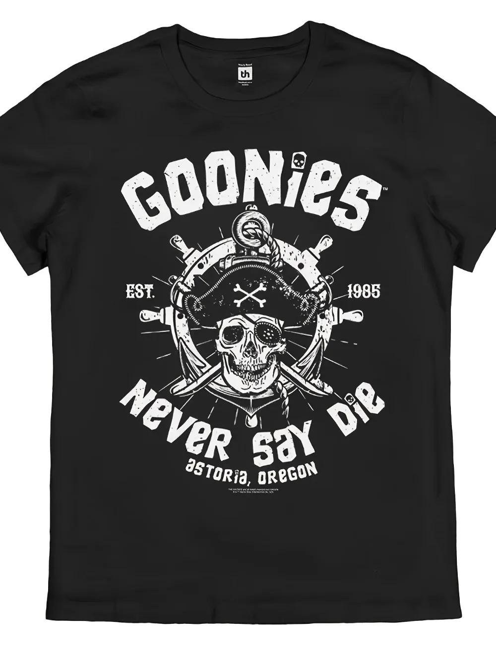 Goonies Never Say Die T-Shirt rétro pour hommes, inspiré officiellement, Logo du film des années 80,